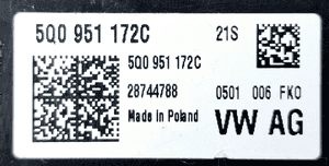 VW Volkswagen Audi Panel sterowania PODSUFITKA 5Q0951172C 85E947135BG 5