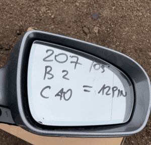 Mercedes E 207 coupé cabrio lusterko zewnętrze prawe led okrągłe 6