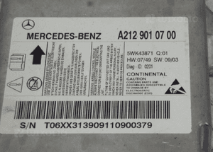 Mercedes W212 09-16 2.2 CDI Sensor airbag A2129010700 2