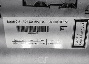 FABRYCZNE RADIO CD CITROEN C5 III X7 9666968077 2008-2011 6