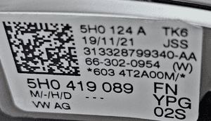 VW Volkswagen Kierownica Skóra Grzana Sensor 5H0419089FN 6