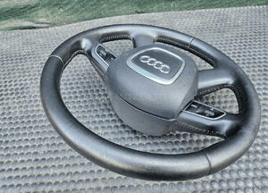 Kierownica Czarna Skóra Multifunkcja Air Bag Poduszka Wtyczka AUDI A4 B8 A5 A6 5