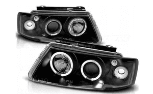 Lampy reflektory do vw passat B5 od 1996 do 2000 roku ringi led soczewki 3