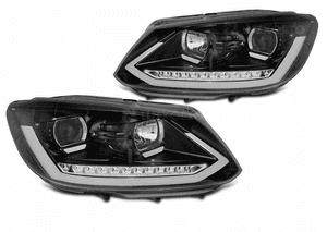 Lampy vw touran ii 2010-2015 black tube drl dts led 2