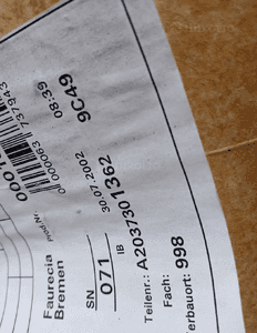 Boczek tapicerka lewy tył tylna lewa Mercedes W203 A2037301362 4