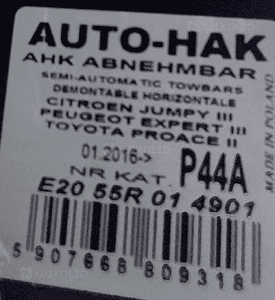 Toyota Pro Ace 2016- / Citroën Jumpy III HAK Holowniczy E20-55R-01 4901 8