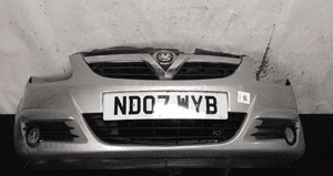 } ZDERZAK PRZÓD PRZEDNI DO OPEL CORSA D Z157 SREBRNY HALOGENY DO MALOWANIA ! 1