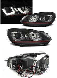 Lampy Reflektory VW GOLF VI 6 08-12 U-TYPE DRL RED 2