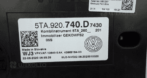 Vw touran iii 5TA 2015- zegary licznik 34878KM 5TA920740D 5