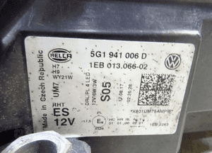 Vw golf vii 7 lift 5G1941006D lampa prawy przód 5G1 5