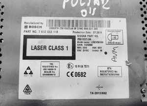 Fabryczne radio nawigacja nissan pulsar C13 25915-3ZL0A 2014-2018 6