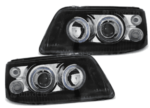 Lampy Reflektory VW T5 03-09 BLACK H7/H1 DEPO 1