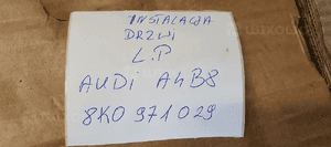 Wiązka instalacja drzwi lewy przód Audi A4 B8 8K0971029 7