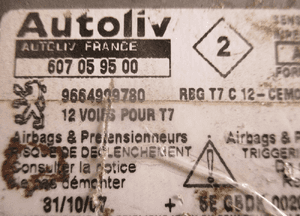 MODUŁ SENSOR AIR BAG PEUGEOT 308 T7 9664909780 2