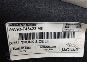Jaguar xj X351 boczek wykładzina płyta bagażnika 7