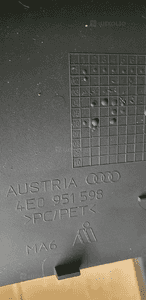 Osłona obudowa kolumny kierowniczej Audi A8 D3 4E0951597C 4E0951598 7