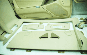 Tapicerka lewa prawa podsufitka schowek kolor beige 205A mercedes sl R230 8