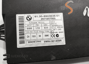 MODUŁ STEROWNIK CAS3 BMW X5 E70 61.35-6943838-01 6943838 2006-2009 4