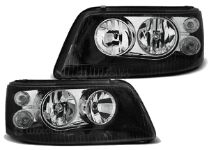 Lampy Reflektory VW T5 03-09 BLACK H7/H1 DEPO 1