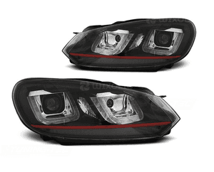Lampy Reflektory VW GOLF VI 6 08-12 U-TYPE DRL RED 1