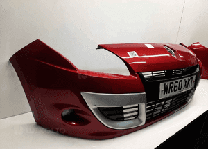 Zderzak przód przedni renault scenic 3 iii tennj bordo bordowy halogeny 5