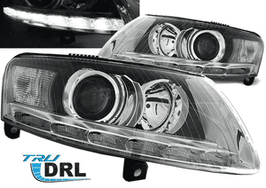 Lampy reflektory do  audi A6 C6 od 2004 do 2008 led do dziennej bi -xenon 1