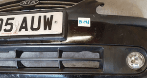 $ ZDERZAK PRZÓD PRZEDNI DO KIA CARENS II 2 HALOGENY GRILL CZARNY Z1 2