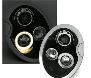 Lampy MINI COOPER 01-06 R R50 R53 Ringi LED BLACK 3