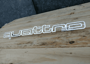 Logo Napis Emblemat QUATTRO 100% Stal Nierdzewna AUDI Gril Atrapa 5