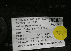 Audi A7 wykładzina podłoga bagaznika 4G8863463 3