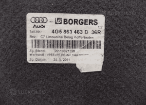 Audi A6 C7 sedan wykładzina tapicerka podłoga bagażnika 4