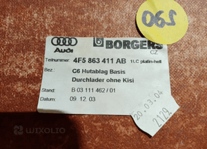 Półka tylna bagażnika oryginał Audi A6 C6 Sedan 4F5863411AB 6