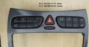 MERCEDES C 203 CLK 209 panel ramka radia navi siedzeń awaryjnych 10