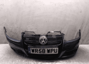 ^ ZDERZAK PRZÓD PRZEDNI DO VW VOLKSWAGEN GOLF 5 V GT LC5F SZARY POPIELATY HALOGENY 1