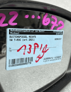 Lusterko prawe vw t-roc 2GA 13PIN eu org fv 9