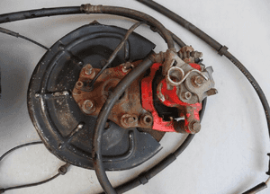 Zacisk hamulcowy p/l tył tarcza linka czujnik kpl fiat 500 abarth 1,4 hp 5