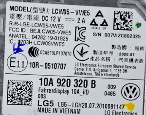 VW Volkswagen ID3 ID.3 LICZNIK ZEGARY EKRAN MONITOR VIRTUAL LCD 10A920320B 5