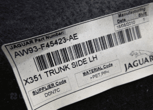 Jaguar xj X351 tapicerka boczek bagażnika l/p 6