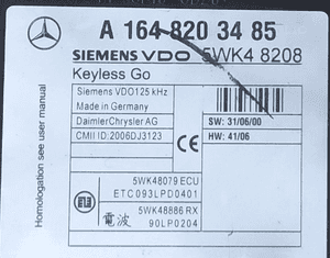 MERCEDES Ml GL 164 R 251 sterownik keyless go klapy  A1648203485 A1648206185 2