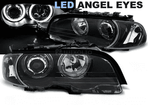 Lampy reflektory do bmw E46 coupe cabrio od 1999 do 2003 białe ringi led 1
