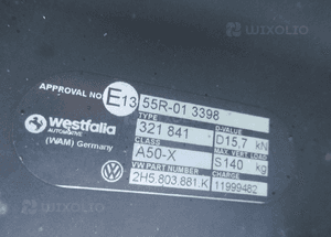 BELKA HAK HOLOWNICZY VW AMAROK 2H5803881K 9