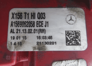 Lampa tylna tył prawa mercedes gla W156 led A1599062058 2013 14
