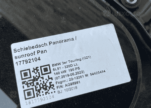 Dach panorama sufit szyberdach bmw 3 G21 3
