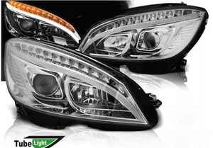 LAMPY REFLEKTORY Do MERCEDES W204 C-KLASA Od 2007 Do 2010 Roku CHROME LED 1