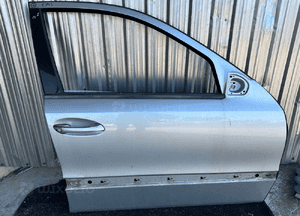 MERCEDES E 211 drzwi prawe przednie przód srebrne lakier 744 szyba zamek klamka avantgarde 7