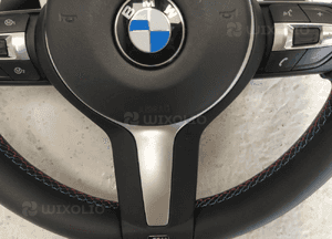 Bmw F10 F11 F20 F30 kierownica multifunkcyjna airbag skóra łopatki niebiesko czerwona nić nowa 4