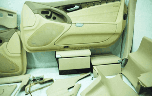 Tapicerka lewa prawa podsufitka schowek kolor beige 205A mercedes sl R230 5