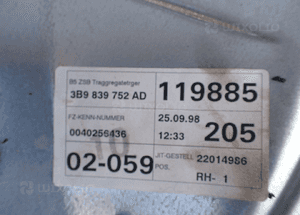 Mechanizm szyby pt passat B5 3B9839752AD radom 2