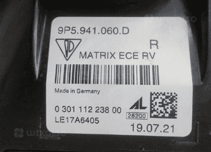 Lampa przednia przód prawa porsche carrera 911 992 led matrix system 9P5941060D 2018 20