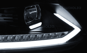 Lampy vw touran ii 2010-2015 black tube drl dts led 4
